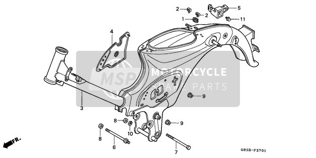 Honda C90ST 2002 Frame Body (2) for a 2002 Honda C90ST